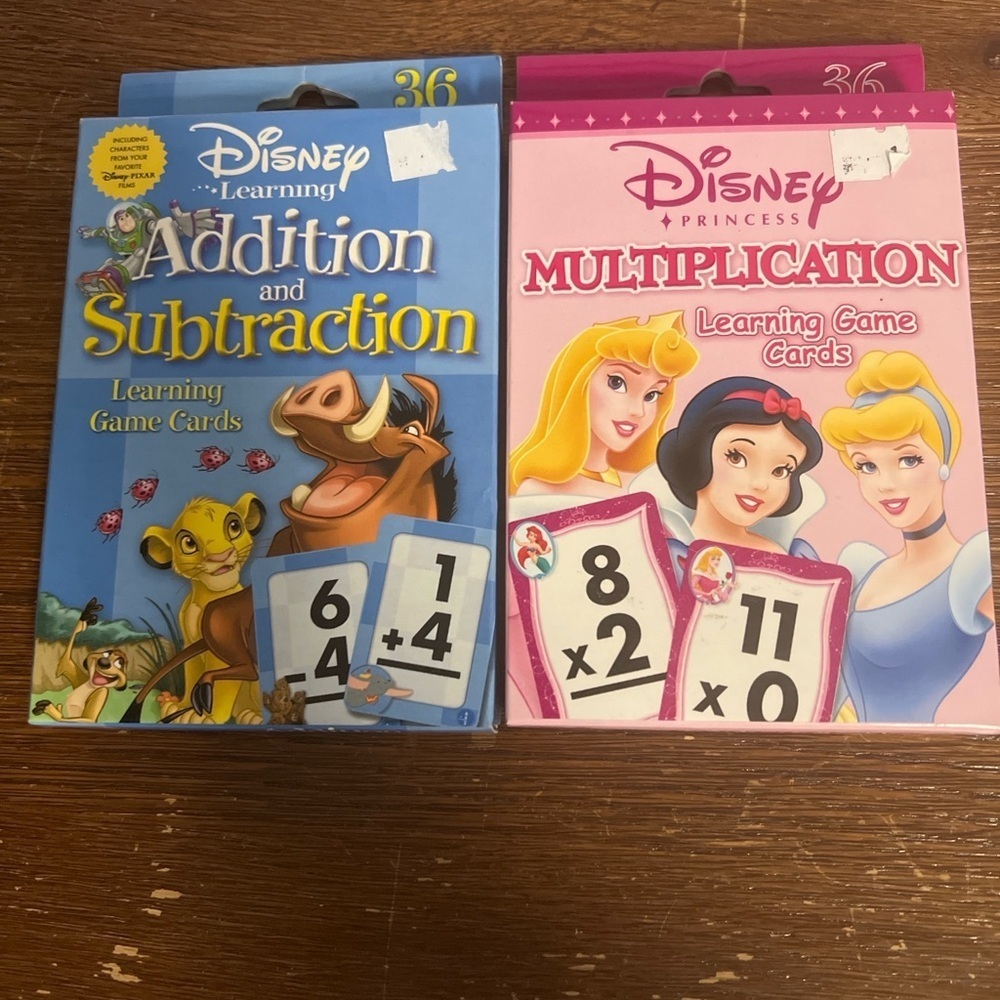 NEW Disney Learning Flash Cards Lot – Addition & Subtraction + Disney Princess